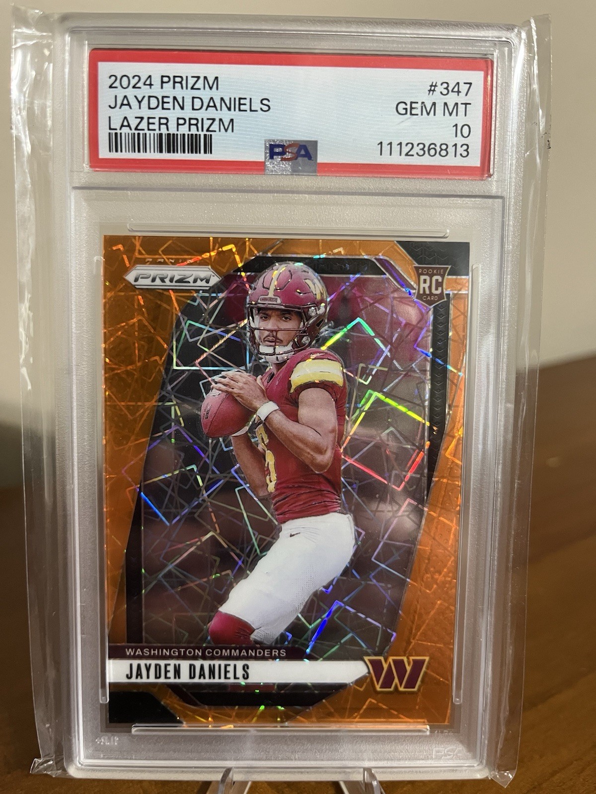 🔥2024 Panini Prizm - Rookies Jayden Daniels #347 Lazer Prizm (RC) PSA 10💎