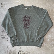 Vintage 80s Einstein Caricature Crewneck Sweatshirt Union Made Rayon Blend