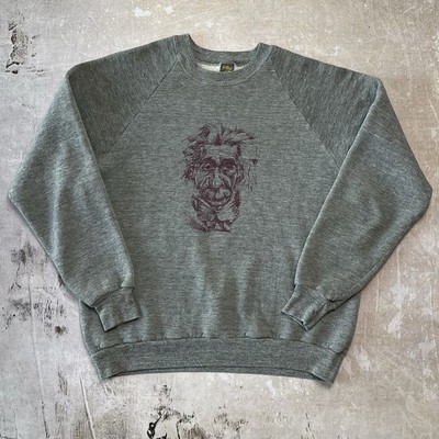 Vintage 80s Einstein Caricature Crewneck Sweatshirt Union Made Rayon Blend