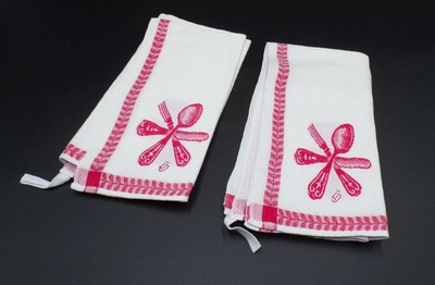 Altes Küchentuch Rot Weiß 51 x 54 cm Baumwolle evt Serviette