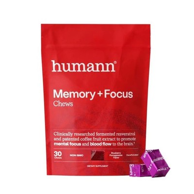 Humann, SuperBeets Memory And Focus Chews Blueberry Pomegranate Flavor, 30 Count