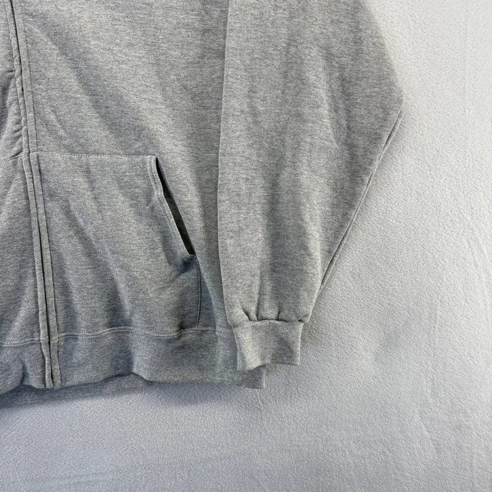 Sudadera con Capucha Vintage en Blanco Para Hombre Gris Medio Cremallera Hecha en EE. UU. Bolsillo Sudadera con Capucha NUEVA Foto 2 de 4