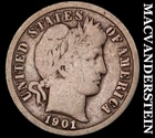 1901-O Barber Dime - Scarce  Semi-key  Better Date  No Reserve  #J9537