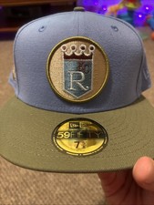 New Era 59Fifty Kansas City Royals Fitted Baseball Cap Size 7 5/8 Hat Club