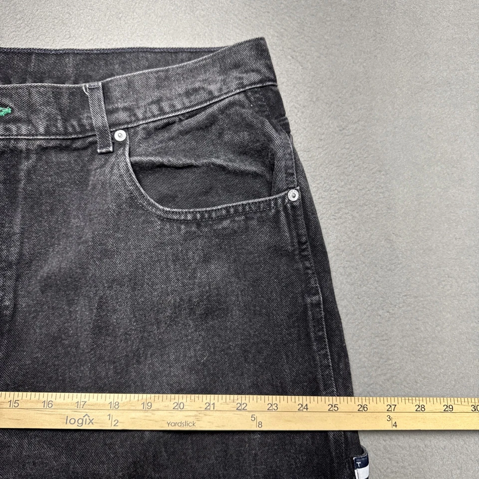 Pantalones de mezclilla Tommy Hilfiger 1999 de colección para hombre 40x30 (36x28) negros carpinteros holgados anchos Y2K Foto 3 de 4