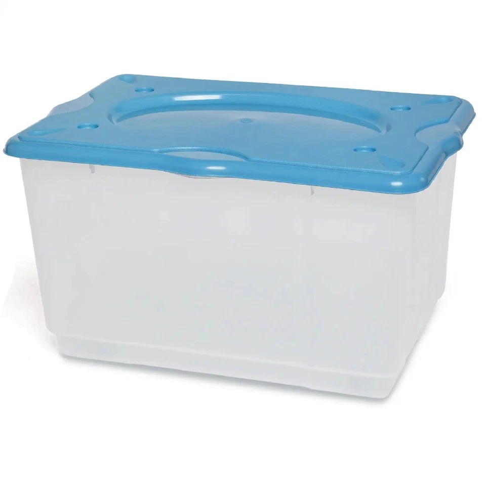 Kit 2pz Scatole Porta Tutto Porta Oggetti Plastica Trasparente 4Ruote 60x40 H33 - Immagine 3 di 4