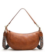 Crossbody Bags for Women Crescent Handbag Vegan Leather Hobo bag with 2 Remov...
