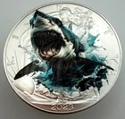 Fierce Shark - American Silver Eagle 1oz .999 Limited Edition Silver Dollar Coin