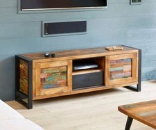 Baumhaus Urban Chic Solid Wood Television Stand TV Sideboard Boho Retro RRP £575