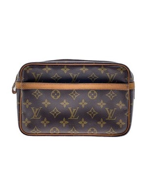 LOUIS VUITTON Compiegne 23 Monogram Canvas BRW BRW Plain From Japan