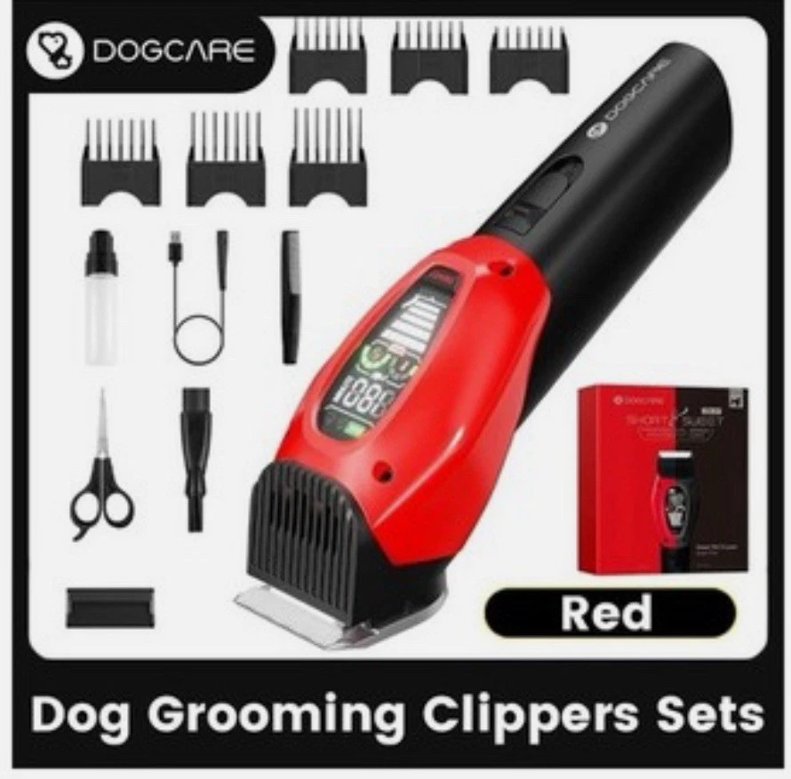 DOGCARE Short & Sweet Dog Smart Pet Clippers Grooming Kit PC01 Race Grey Or Red