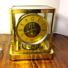 Vintage MasterCrafters 308 Atmos Style Electric Clock Gold Tone Dial,  Works