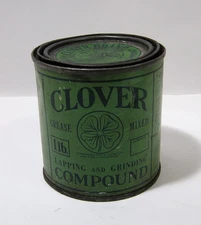 Vintage Antique Clover Valve Grinding Compound Tin
