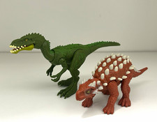 Lot of 2 Mattel Jurassic World Dinosaur Action Figures Masiakasaurus Minmi