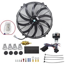 16electric Radiator Cooling Fan High 3000cfm Wiring Thermostat Relay Switch Kit
