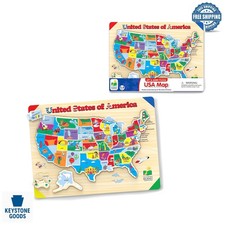 Educational USA Map Puzzle for Kids - Brightly Colored, 40 Piece, Tactile, Le...
