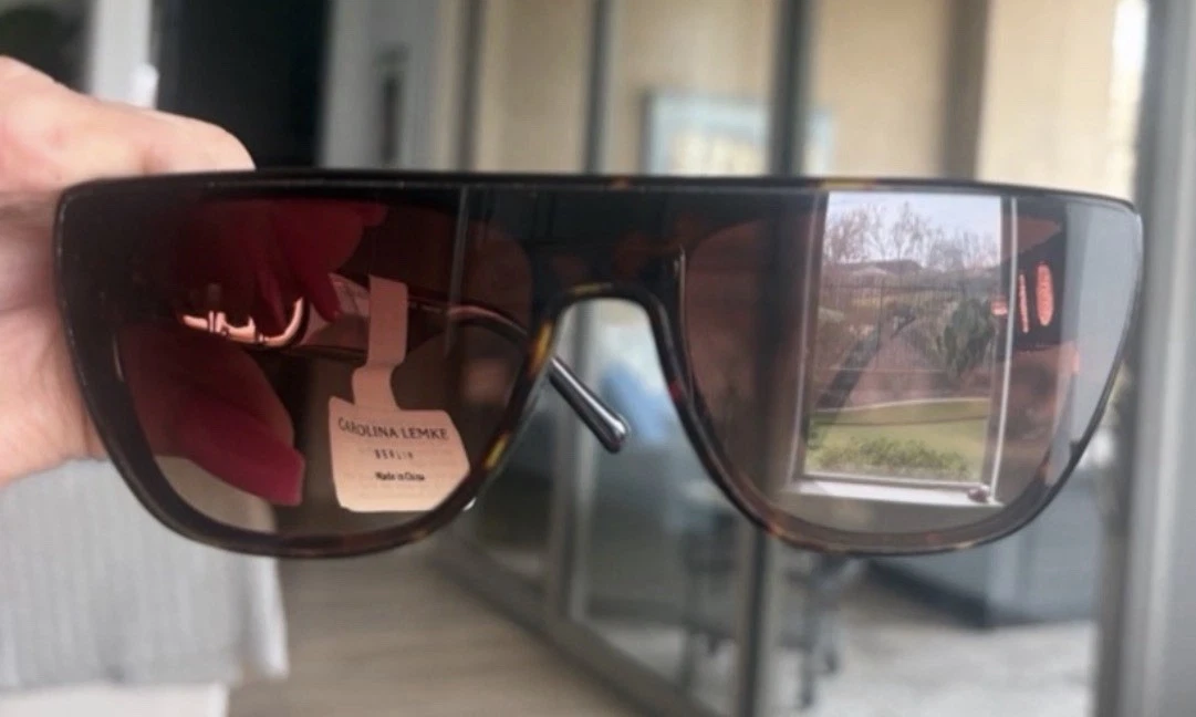 Classic Black Sunglasses with Subtle Brown Trim - Women (CL9003-2) Matte Black Classic TR90 Rectangle Tinted Sunglasses with  main image 3