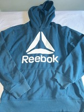 Reebok Boys Hoodie 2XL Youth 18 Long Sleeve Casual Blue Polyester Pullover
