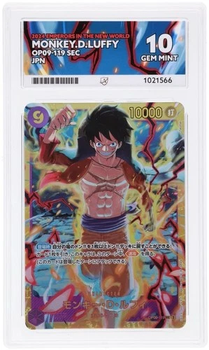 One Piece CCG TCG Monkey.D.Luffy OP09-119 SEC Ace 10 Gem Mint English