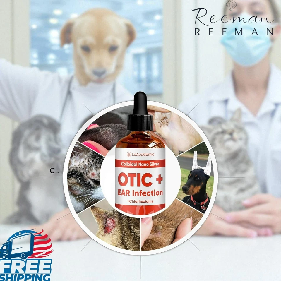 Tratamiento de Infecciones de Oído para Perros OTIC+ Limpiador de Oídos Nano Silver & Chlorhexidine Foto 2 de 4
