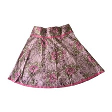 Y2K Pink Floral A-Line Midi Skirt Cottagecore Fairy Boho Retro Large