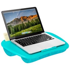 LAPGEAR MyDesk Lap Desk Device Ledge Phone Holder Fits 15.6in Laptop Turquoise