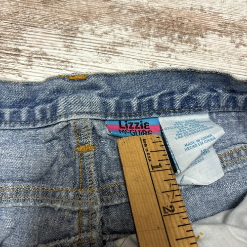 Vintage Girls Lizzie McGuire Jean Shorts Sz 12 Embroidered Floral Y2K Nostalgia - Picture 6 of 11