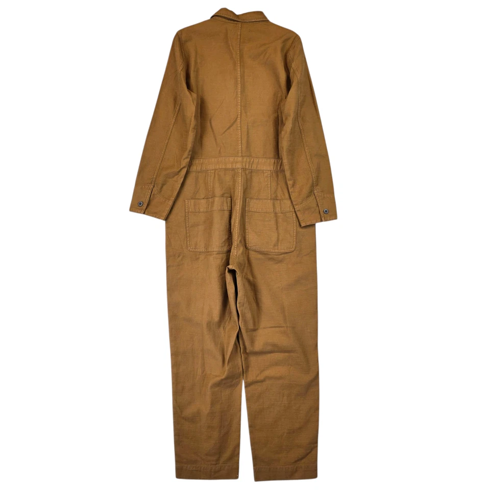 Madewell 连身裤女式中号棕色工作服实用拉链前工作服 MA604 — 第 2/4 张图片
