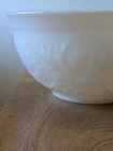 Large Vintage Hazel Atlas Milk Glass Mixing  Bowl, 10", Floral Motif