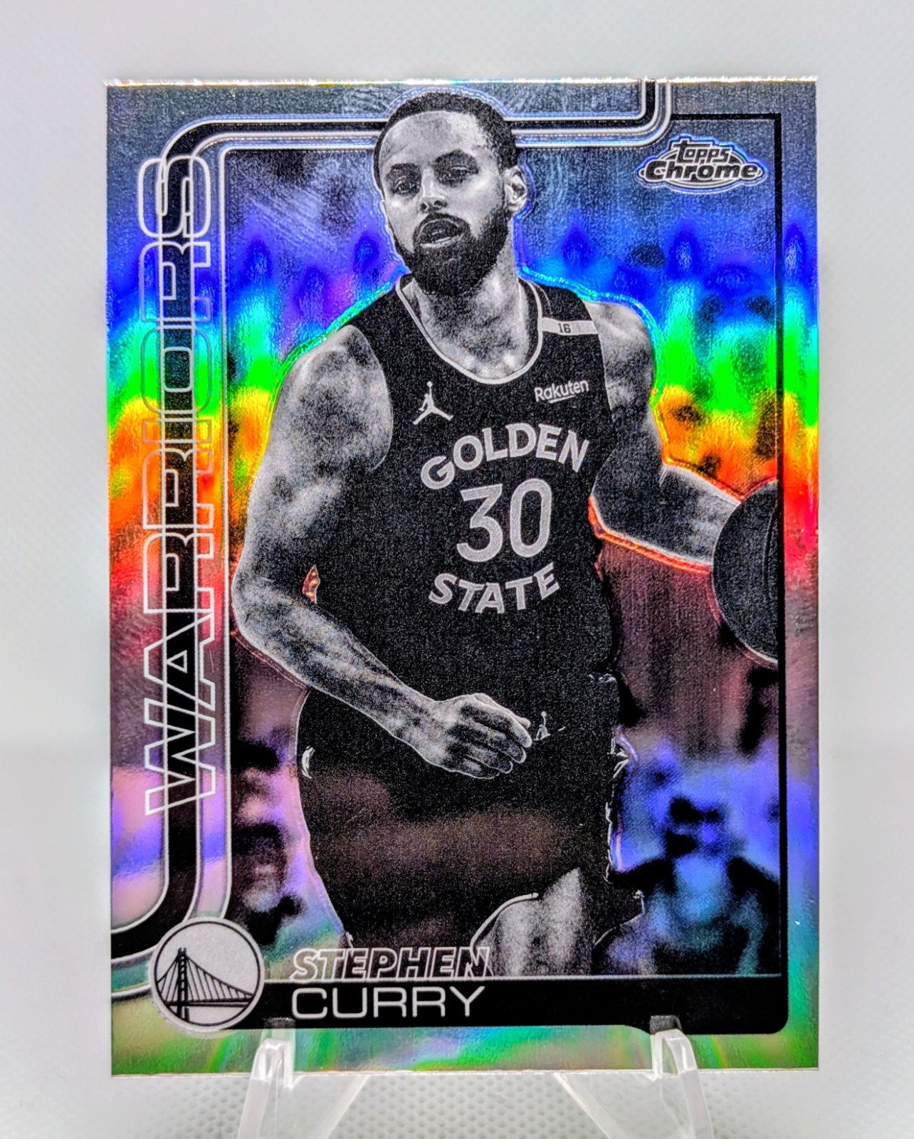 2025-26 Topps Chrome Stephen Curry Negative Refractor #201 Warriors