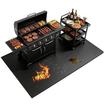 Large 90 x 52 inches Under Grill Mats for Outdoor Grill | Double-Sided Firepr...