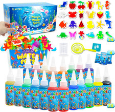 Magic Water Elf Toy Kit, Fairy Water Gel Kit with 20 Magic Gels and 24 Shape Mol