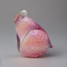 John Ditchfield Iridescent Pink Small Frog Glass Paperweight