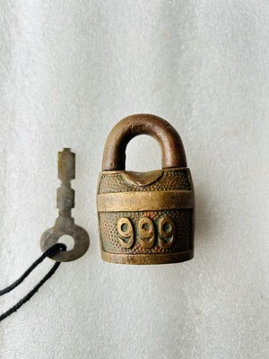 Ancient Copper 999 Padlock Antique Eye Marked Lock Padlock Fat