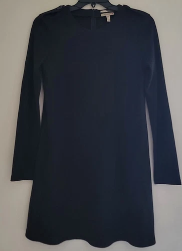 Abito donna Burberry London taglia 10 vera lana nero maglia cambio manica lunga