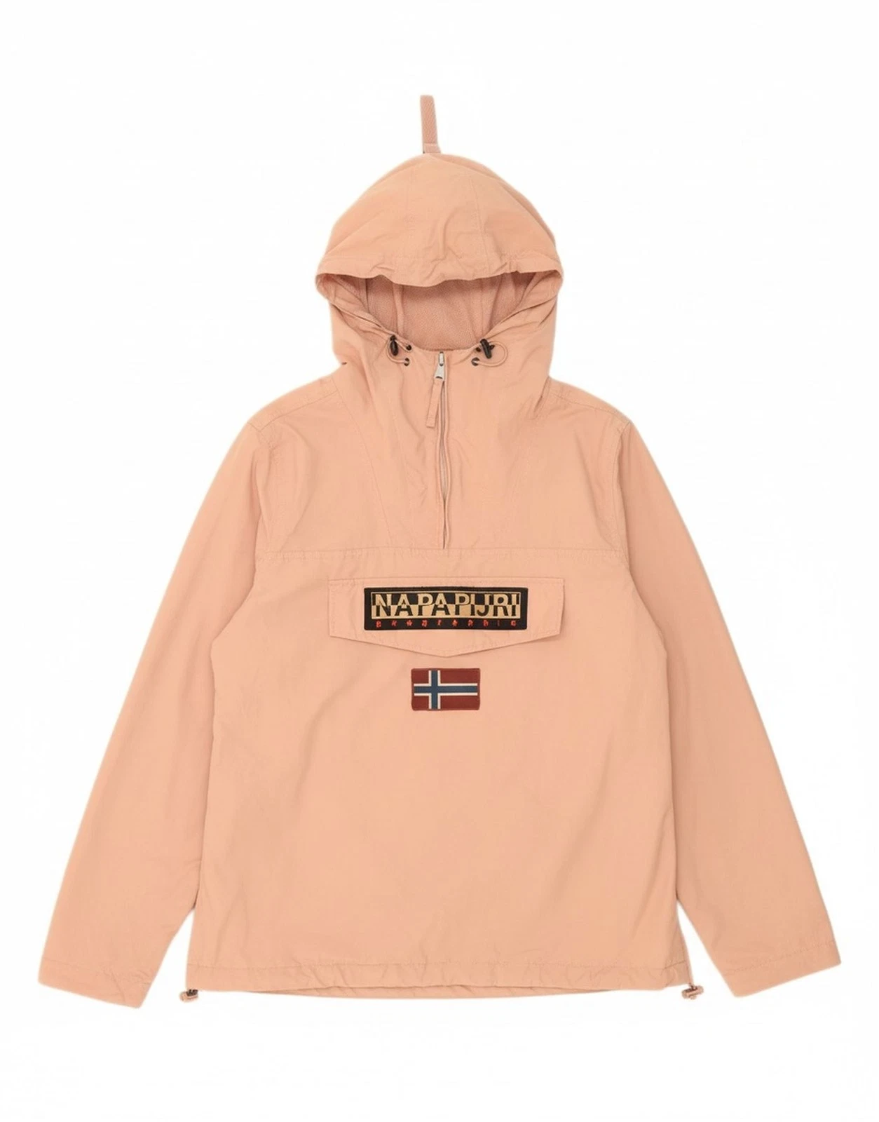 NAPAPIJRI Womens Graphic Hooded Anorak Jacket UK 20 2XL Pink Polyamide BY07