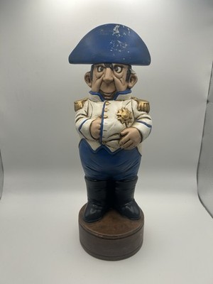 Vintage Albertas Mold Napoleon 70' Whiskey Gentlemen Decanter 12'' Ceramic