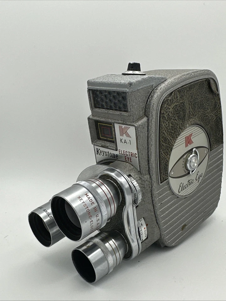 复古 Keystone KA-1 电动眼睛 8 毫米电影相机未经测试的风曲柄 — 第 3/4 张图片
