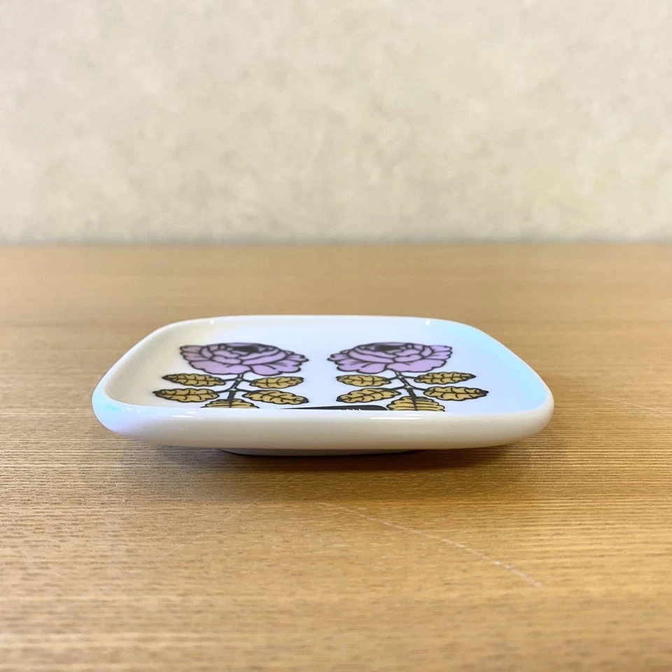 Marimekko Vihkiruusu Plato Cuadrado 10cm Boda Rosa Asia Exclusivo Nuevo Foto 2 de 4