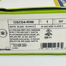 Leviton OSC04-RIW PIR Occupancy Sensor Ceiling Mount 450SF White ~NEW~