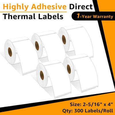 5Rolls/1500Labels Shipping Labels Perforated Replace DYMO 30256 2-5/16'' x 4'' 4XL