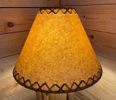 Rustic Oiled Kraft Laced Lamp Shade - 16''