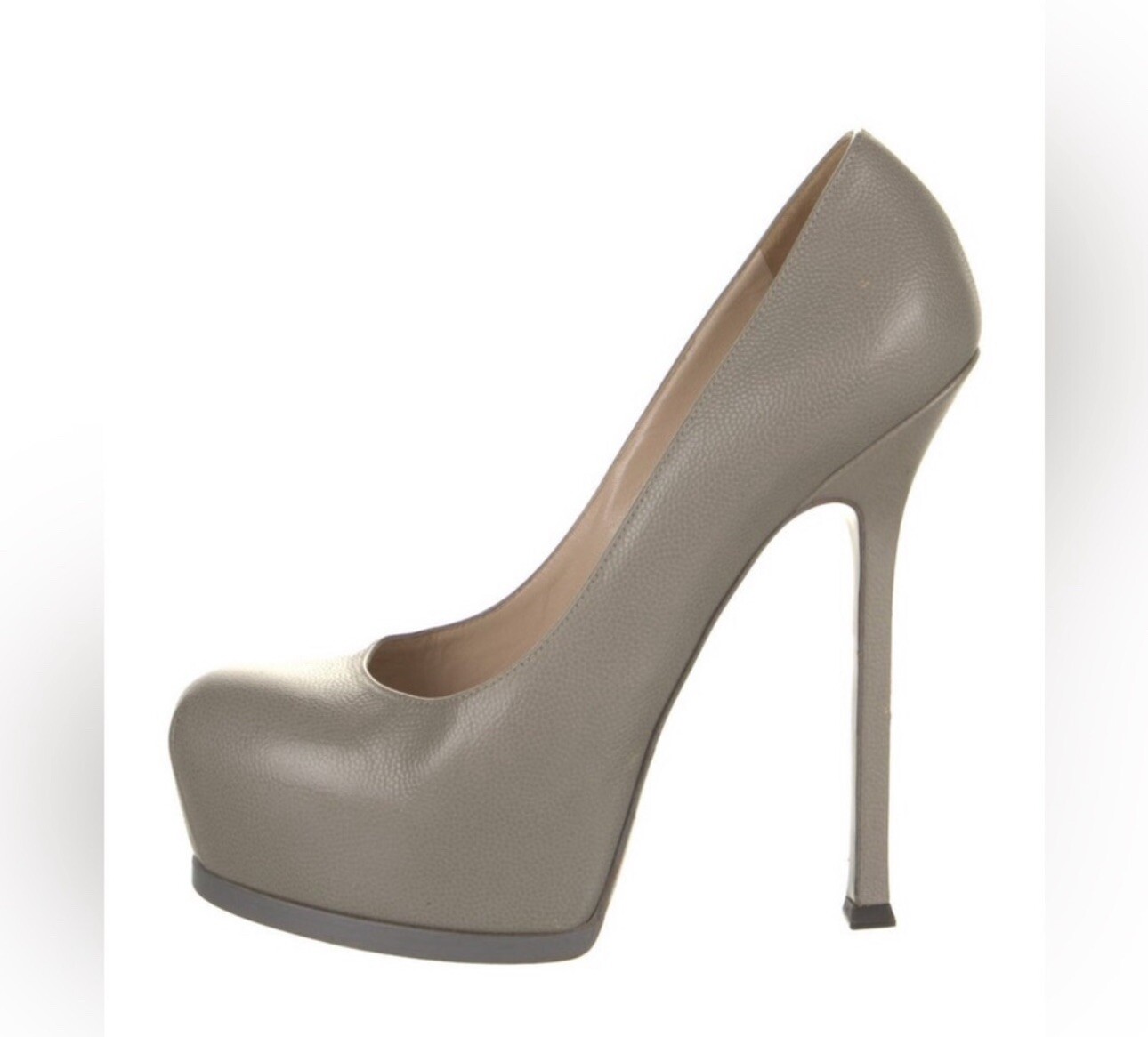 Décolleté YSL Yves Saint Laurent in pelle grigia taglia 7 5 con scatola