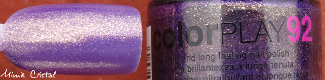 Vernis à Ongles Debby Colorplay N°92 Violet Pailleté Doré - Fabriqué En France, Neuf