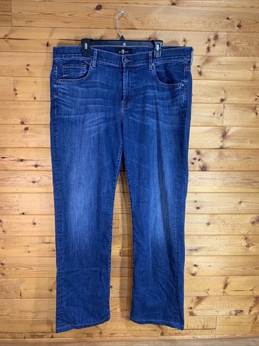 7 for All Mankind Mens Jeans Size 40x30 Carsen Denim Blue Straight Leg