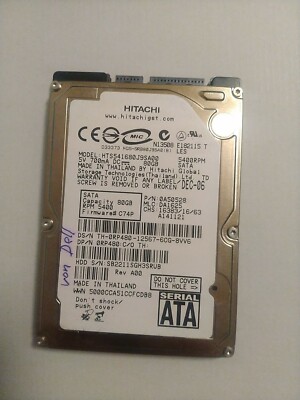 Hitachi HTS541680J9SA00 80 GB 2,5'' SATA Festplatte für Laptop Hard Disk HDD