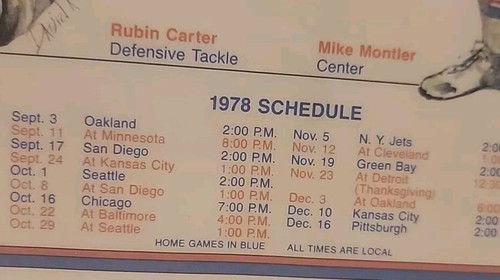 1977 Pizza Hut Denver Broncos Place Mat Set of 2 AFC Champs W/78 Schedule-EUC! - Picture 3 of 6