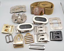Vintage Army, Navy, USMC Civilian Belt Belt Buckles Group Lot Of 14