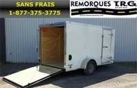 Remorque 5.6x12 avec rampe et porte de côté, pour motoneige