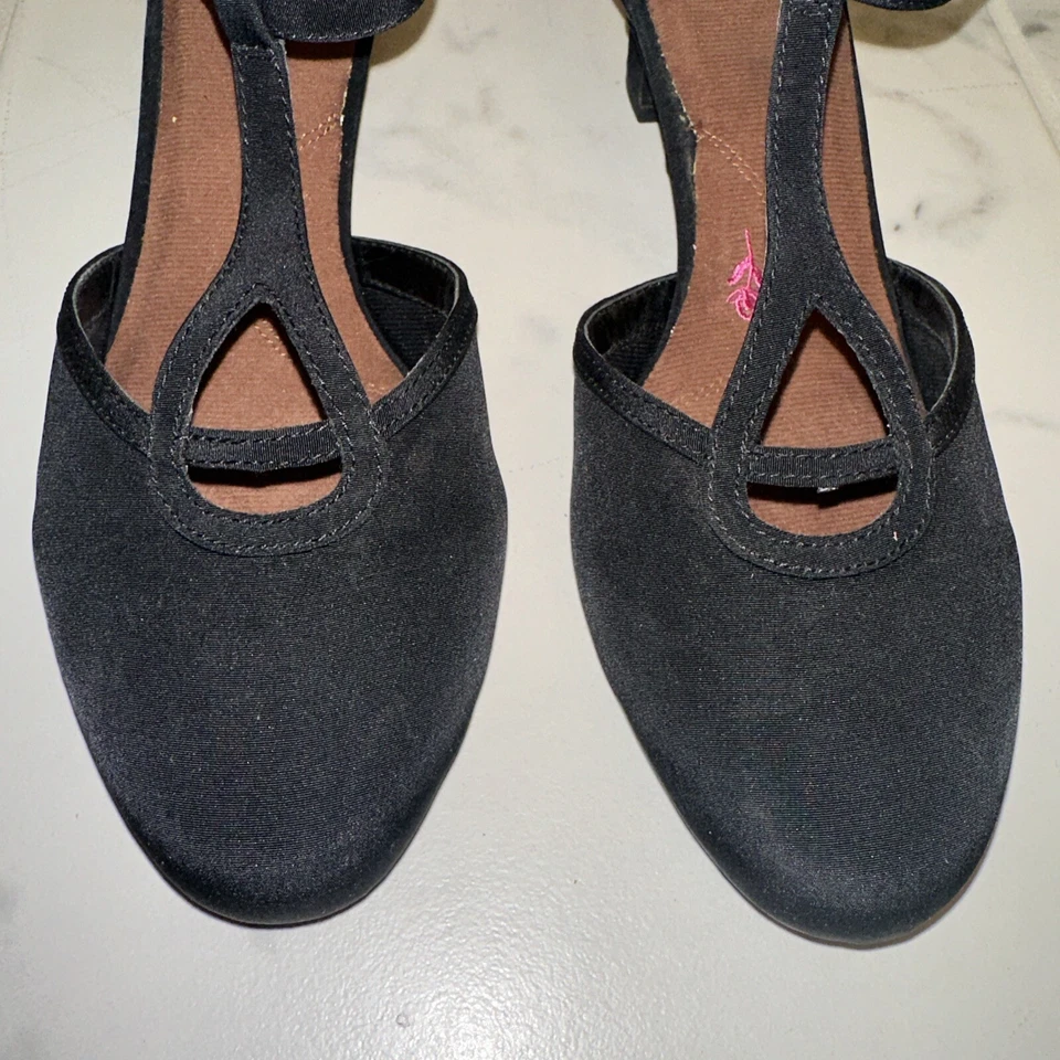 Ros Hommerson черный Heidi платье T-ремень каблуки микро женщин размер 9,5 М пряжка круглый - Изображение 2 из 4